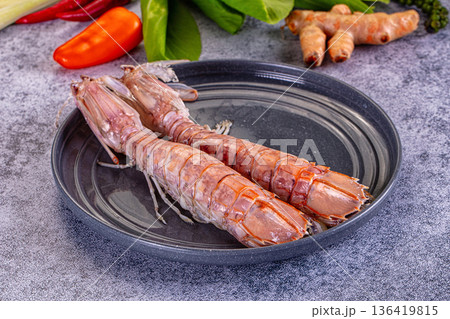 Gourmet boiled big Mantis shrimp Gourmet boiled big Mantis shrimp 136419815