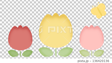 鬱金香 3 種顏色 蝴蝶 3 136420136