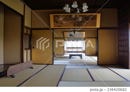 真岡の町並み 金鈴荘(旧岡部邸)客間と応接間 真岡の町並み 金鈴荘(旧岡部邸)客間と応接間 136420682