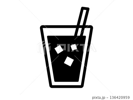 アイスコーヒー　アイコン 136420959