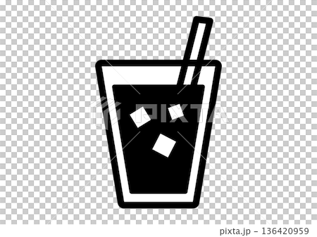 アイスコーヒー　アイコン 136420959