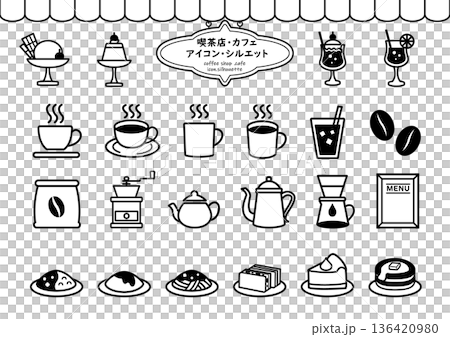 喫茶店・カフェ　アイコンセット 136420980