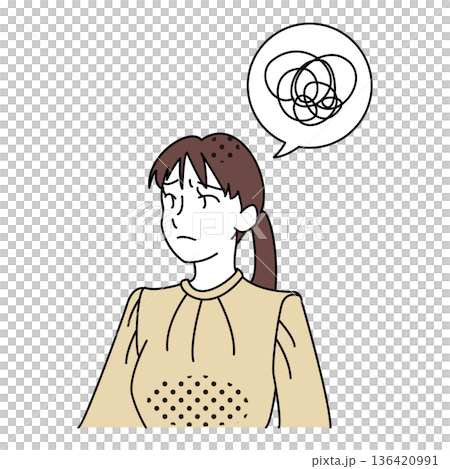 一位不滿的女商人的插圖 一位不滿的女商人的插圖 136420991