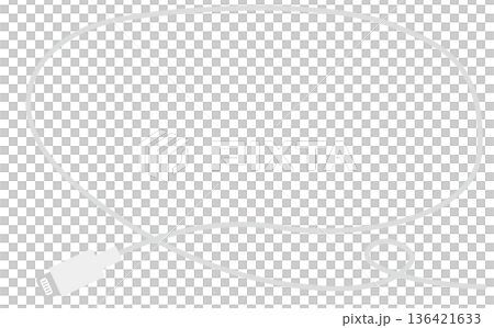 白い端子ケーブルのイラストフレーム素材 白い端子ケーブルのイラストフレーム素材 136421633