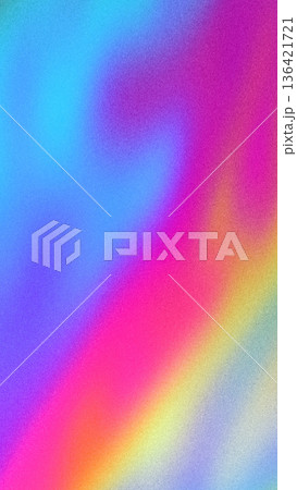 Grainy Gradient Color Background in Blue, Purple, Pink, Orange with Soft Texture, Y2K Digital Art 136421721