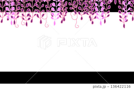 藤の花があしらわれている和柄フレーム 136422116