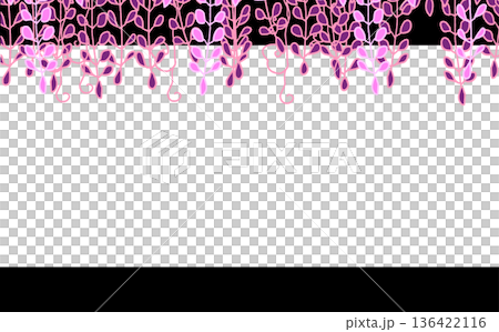 藤の花があしらわれている和柄フレーム 136422116