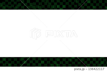 緑の市松模様があしらわれている和柄フレーム 136422117