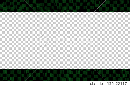 緑の市松模様があしらわれている和柄フレーム 136422117