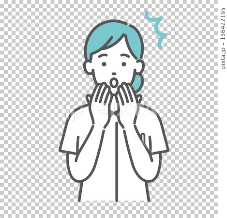 Illustration of a surprised female nurse (shocked) Illustration of a surprised female nurse (shocked) 136422195