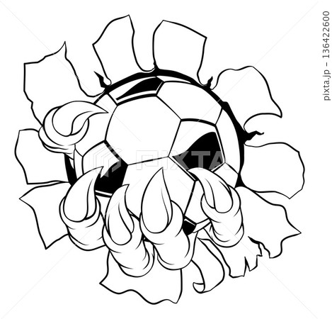 Soccer Football Ball Claw Cartoon Monster Hand Soccer Football Ball Claw Cartoon Monster Hand 136422600