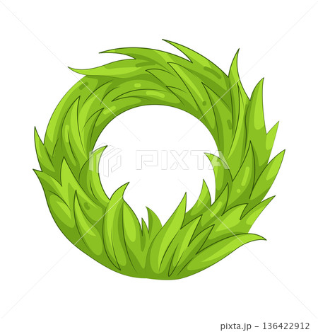 Illustration of grass wreath 136422912