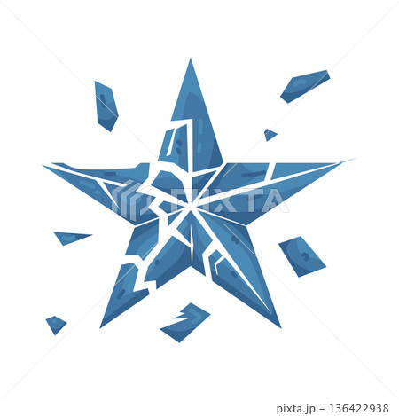 Illustration of broken blue star Illustration of broken blue star 136422938