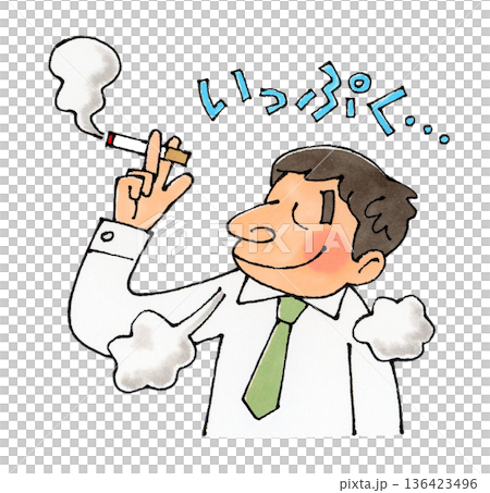 一服する男性 一服する男性 136423496