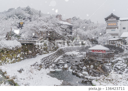 雪降る冬の修善寺 雪降る冬の修善寺 136423711