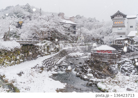 雪降る冬の修善寺 136423713