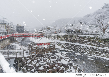 雪降る冬の修善寺 雪降る冬の修善寺 136423723