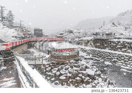 雪降る冬の修善寺 136423731