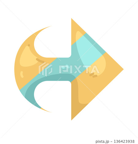 Illustration of arrow pointing right 136423938