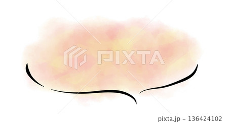 パステルカラーの水彩にじみ吹き出し　あしらいのベクターイラストセット 136424102