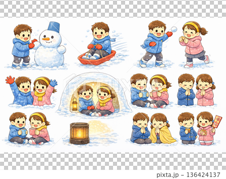 Children in various poses 136424137