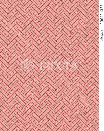 臙脂色の檜垣文様の背景 136424373