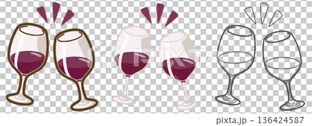 用紅酒干杯（波爾多型玻璃杯） 136424587