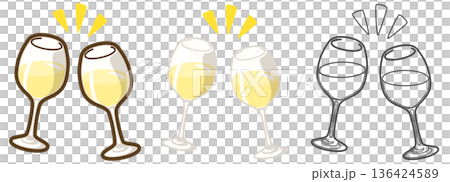 A toast with white wine A toast with white wine 136424589