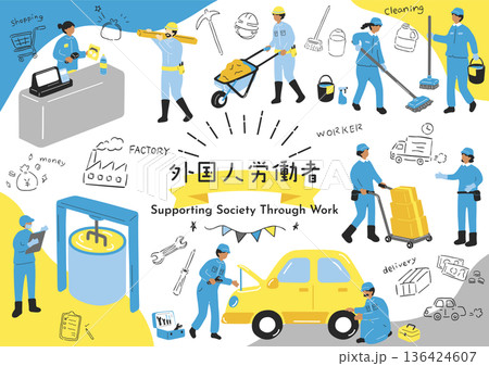 社会を支える外国人労働者 136424607