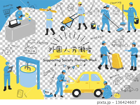 社会を支える外国人労働者 136424607