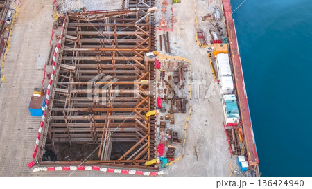 Massive construction works progress along Kai Hing Road waterfront Feb 8 2026 Massive construction works progress along Kai Hing Road waterfront Feb 8 2026 136424940
