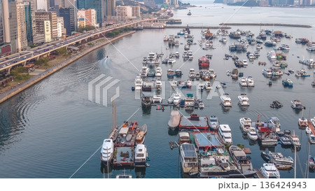 Boats gather densely within Kwun Tong Typhoon Shelter waters Feb 8 2026 Boats gather densely within Kwun Tong Typhoon Shelter waters Feb 8 2026 136424943