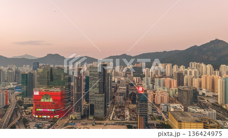 Vibrant night skyline glows brightly above Kowloon Bay Feb 8 2026 Vibrant night skyline glows brightly above Kowloon Bay Feb 8 2026 136424975