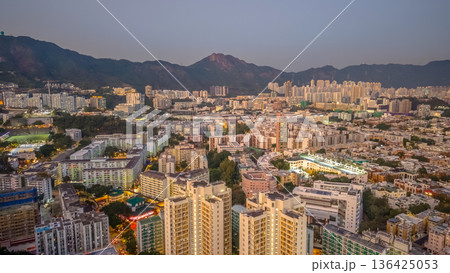 Soft dusk light brightens Kowloon Tong city skyline Feb 6 2026 136425053