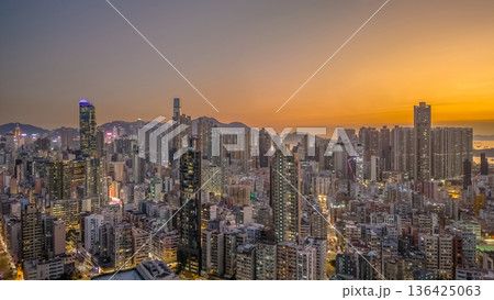 Vibrant night lights illuminate dense Mong Kok skyline Feb 6 2026 Vibrant night lights illuminate dense Mong Kok skyline Feb 6 2026 136425063