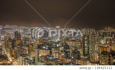 Bright night lights illuminate dense Kowloon City skyline Feb 6 2026 Bright night lights illuminate dense Kowloon City skyline Feb 6 2026 136425112