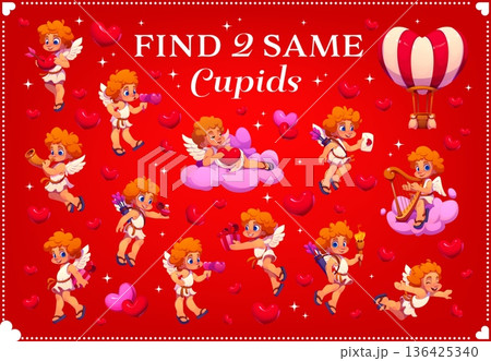 Find two same Valentines cherub Cupids...のイラスト素材 [136425340] - PIXTA