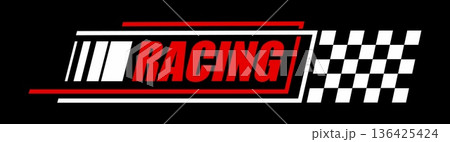 Race car, rally motorsport sticker or symbol. Road car race motorsport label, championship vector tag. Motorcycle racing emblem patch or sticker with checkered flag pattern and racing red text Race car, rally motorsport sticker or symbol. Road car race motorsport label, championship vector tag. Motorcycle racing emblem patch or sticker with checkered flag pattern and racing red text 136425424