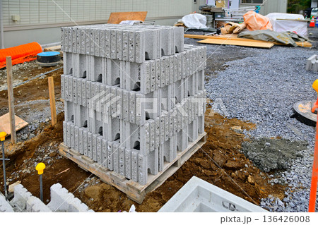 ブロック塀の工事 136426008