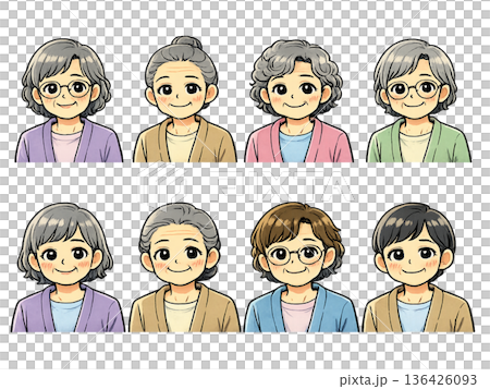 奶奶的面部表情設定 136426093