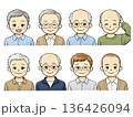 おじいちゃんの男性のセット 136426094