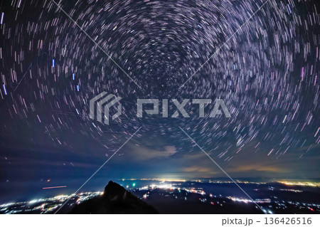 鳥海山から見る北天の星空 136426516