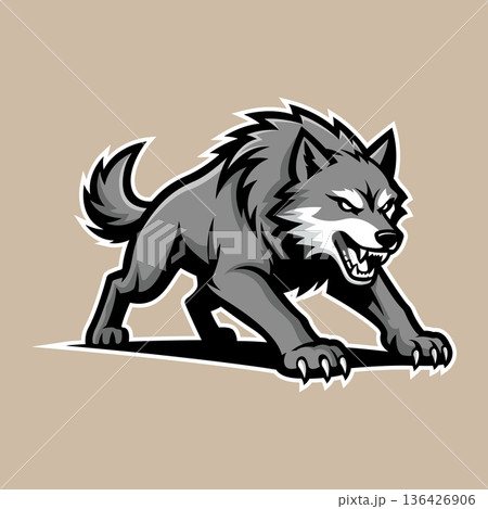 wolf mascot logo illustration vector design template modern style eps 10 wolf mascot logo illustration vector design template modern style eps 10 136426906