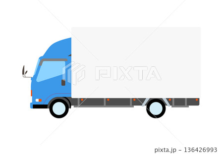 横向きの青いトラック 136426993