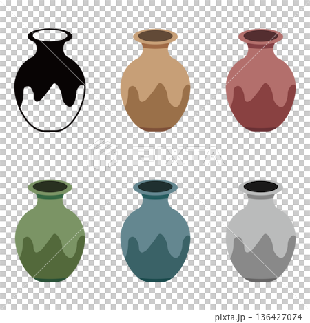 Vase icon set 136427074