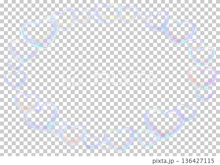心形肥皂泡橢圓形框架 136427115