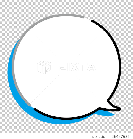 Simple speech bubble illustration circle Simple speech bubble illustration circle 136427686