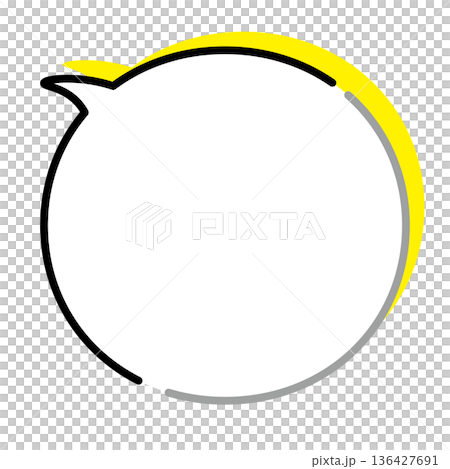 シンプルな吹き出しのイラスト　円 136427691
