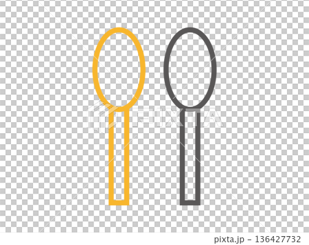 一套湯匙圖示插圖 136427732