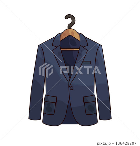 Illustration of Blazer on hanger 136428207